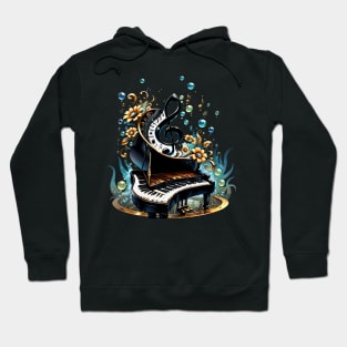 Wonderful curved fantasy piano Hoodie